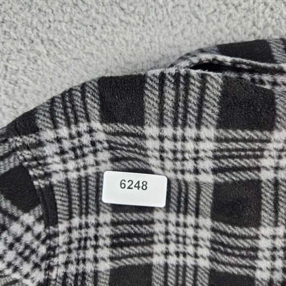 Volcom Shirt Mens Small Black White Plaid Long Sleeve Fleece Snap Closure - Picture 11 of 11